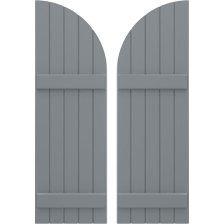 Americraft 5-Board (2 Batten) Wood Joined Board-n-Batten Shutters W/ Arch Top, ARW101BQ518X63CHH